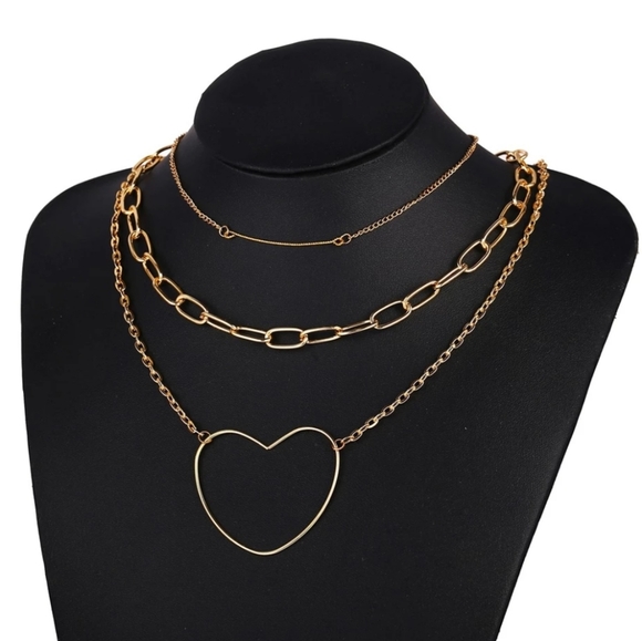 *Sharon* Heart Layered Necklace - Picture 2 of 6